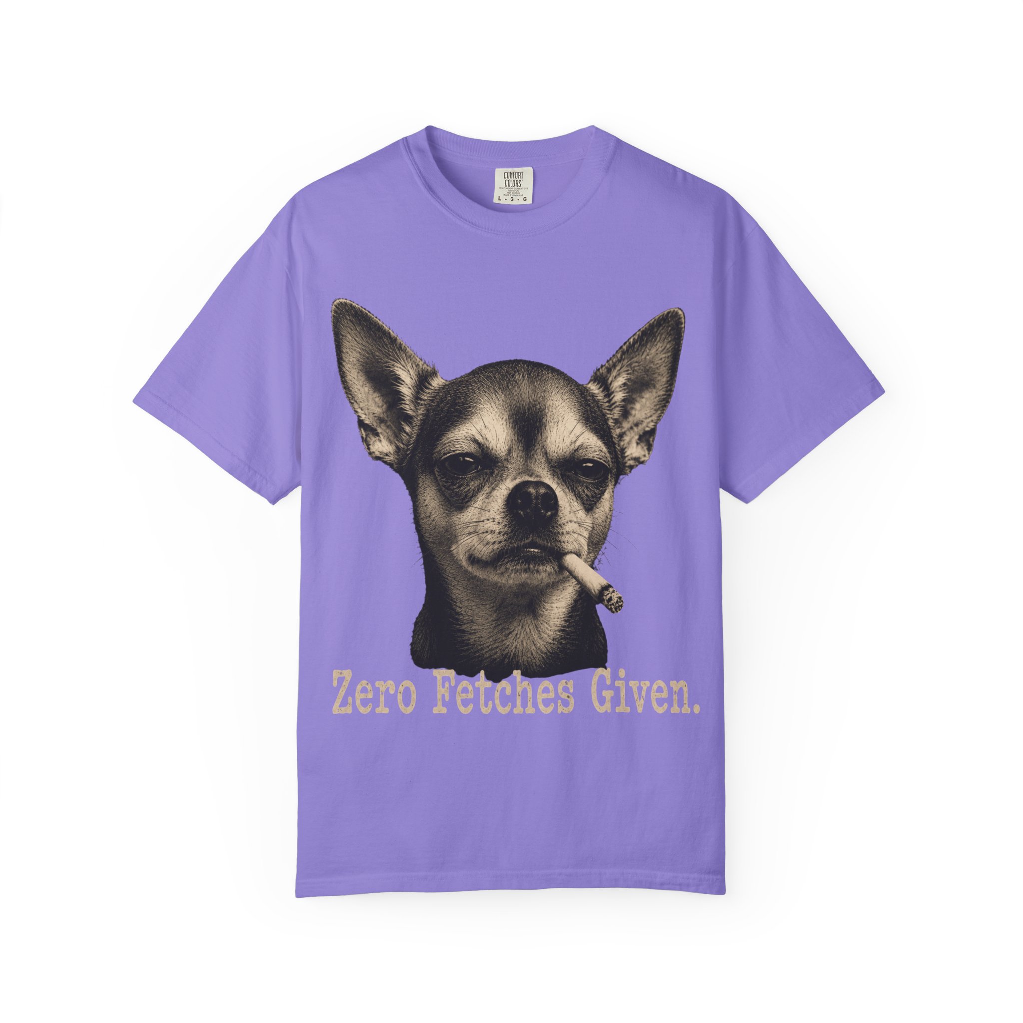 Zero Fetches Given Chihuahua T-Shirt | Frost-Covered Dog Portrait - Image 45