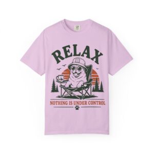 Relax Nothing Is Under Control Pug Camping T-Shirt – Funny Dog Lover Vintage Outdoor Graphic Tee