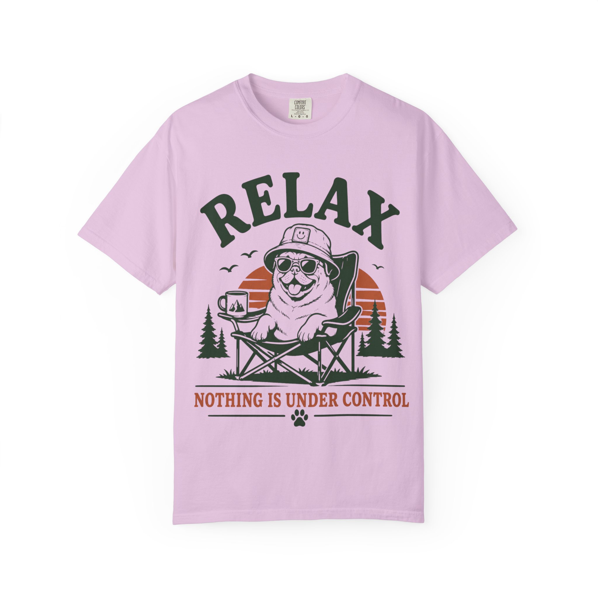 Relax Nothing Is Under Control Pug Camping T-Shirt – Funny Dog Lover Vintage Outdoor Graphic Tee