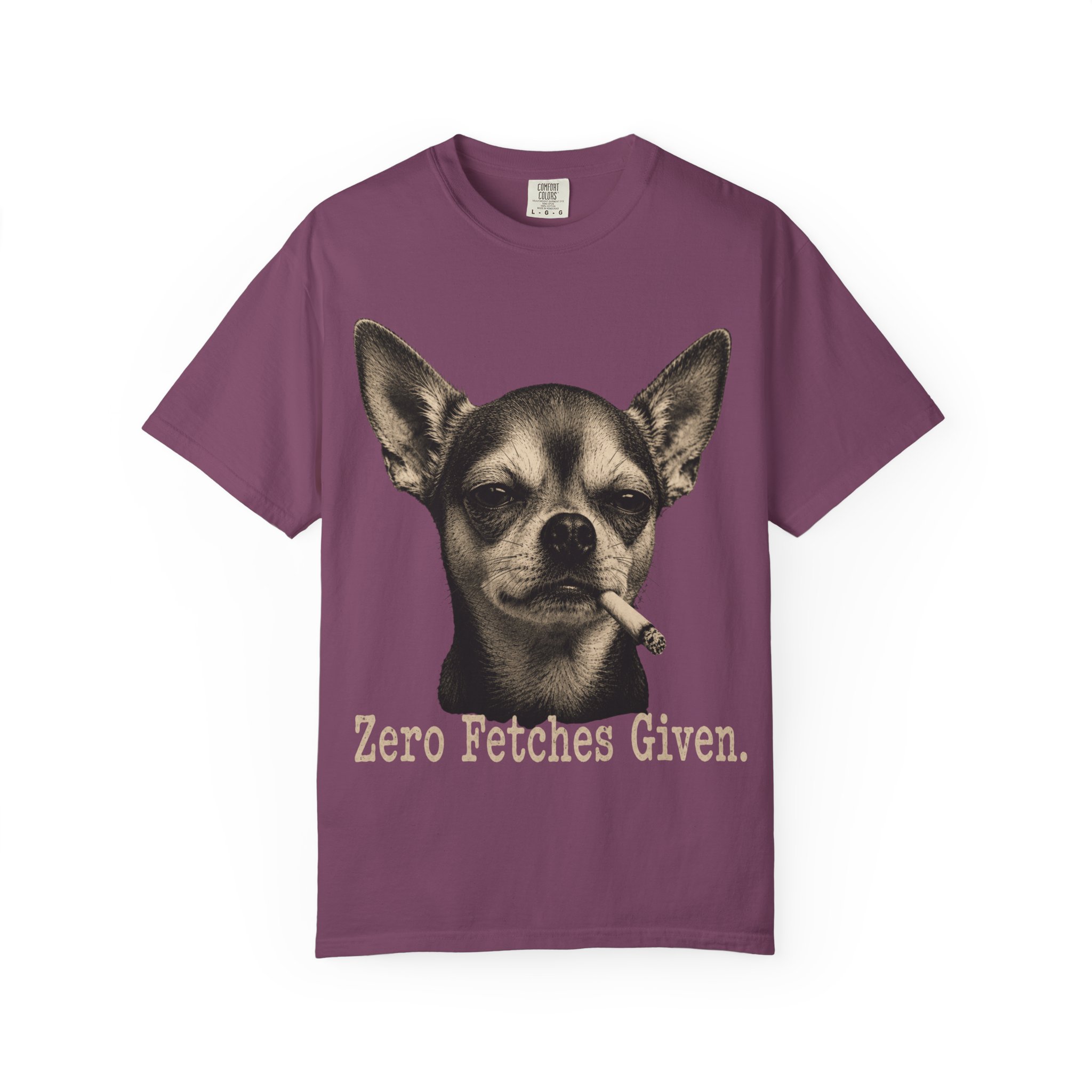 Zero Fetches Given Chihuahua T-Shirt | Frost-Covered Dog Portrait - Image 57