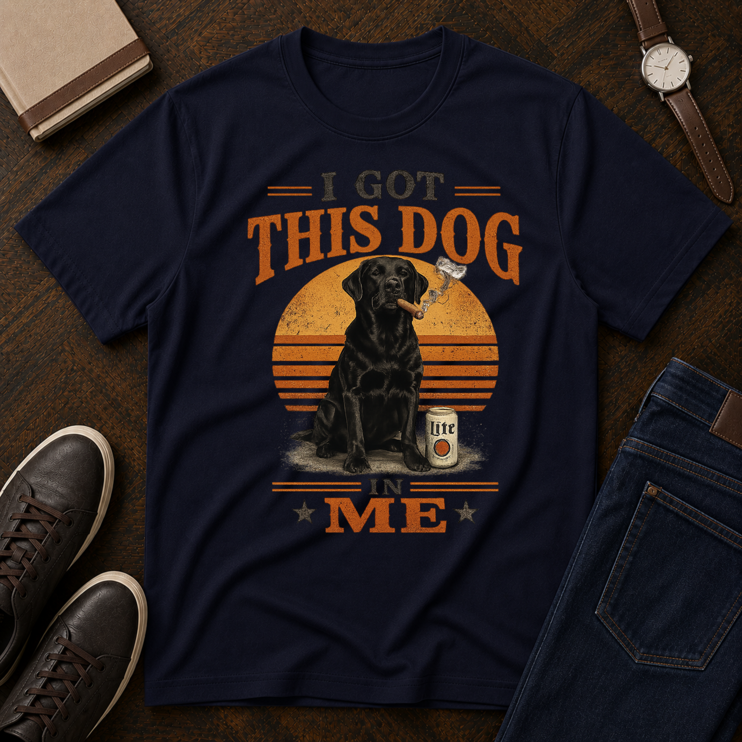 Got This Dog In Me Black Lab Smoking a Cigar T-shirt | Confidence Graphic - Image 16
