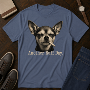Another Ruff Day Boston Terrier Funny Dog T-Shirt – Sarcastic Vintage Style Graphic Tee for Dog Lovers