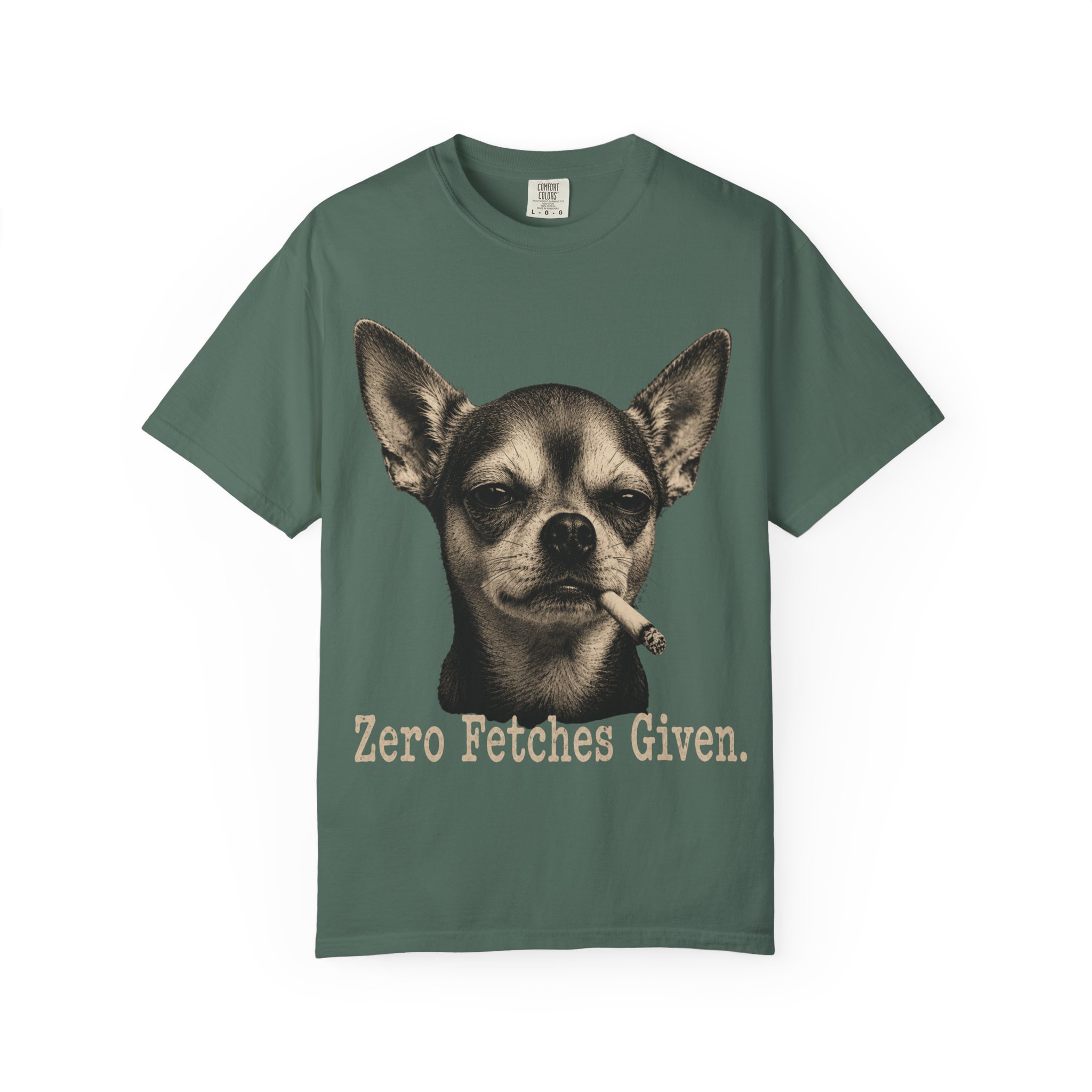 Zero Fetches Given Chihuahua T-Shirt | Frost-Covered Dog Portrait - Image 21