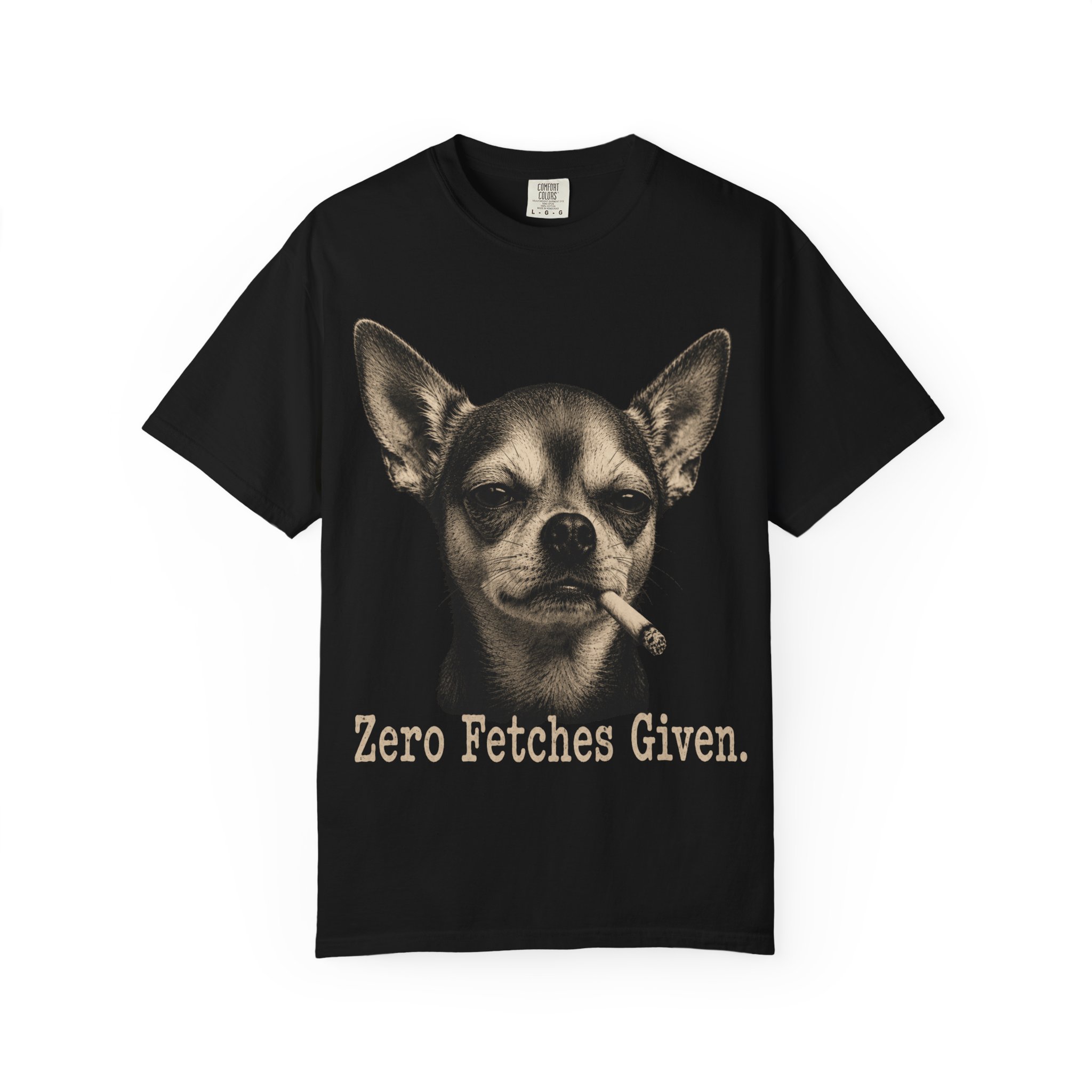 Zero Fetches Given Chihuahua T-Shirt | Frost-Covered Dog Portrait - Image 41