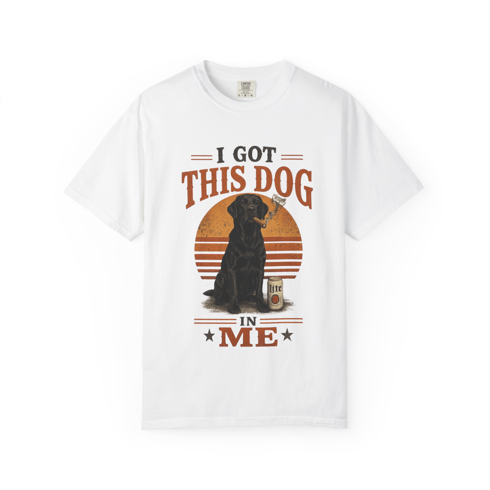 Got This Dog In Me Black Lab Smoking a Cigar T-shirt | Confidence Graphic