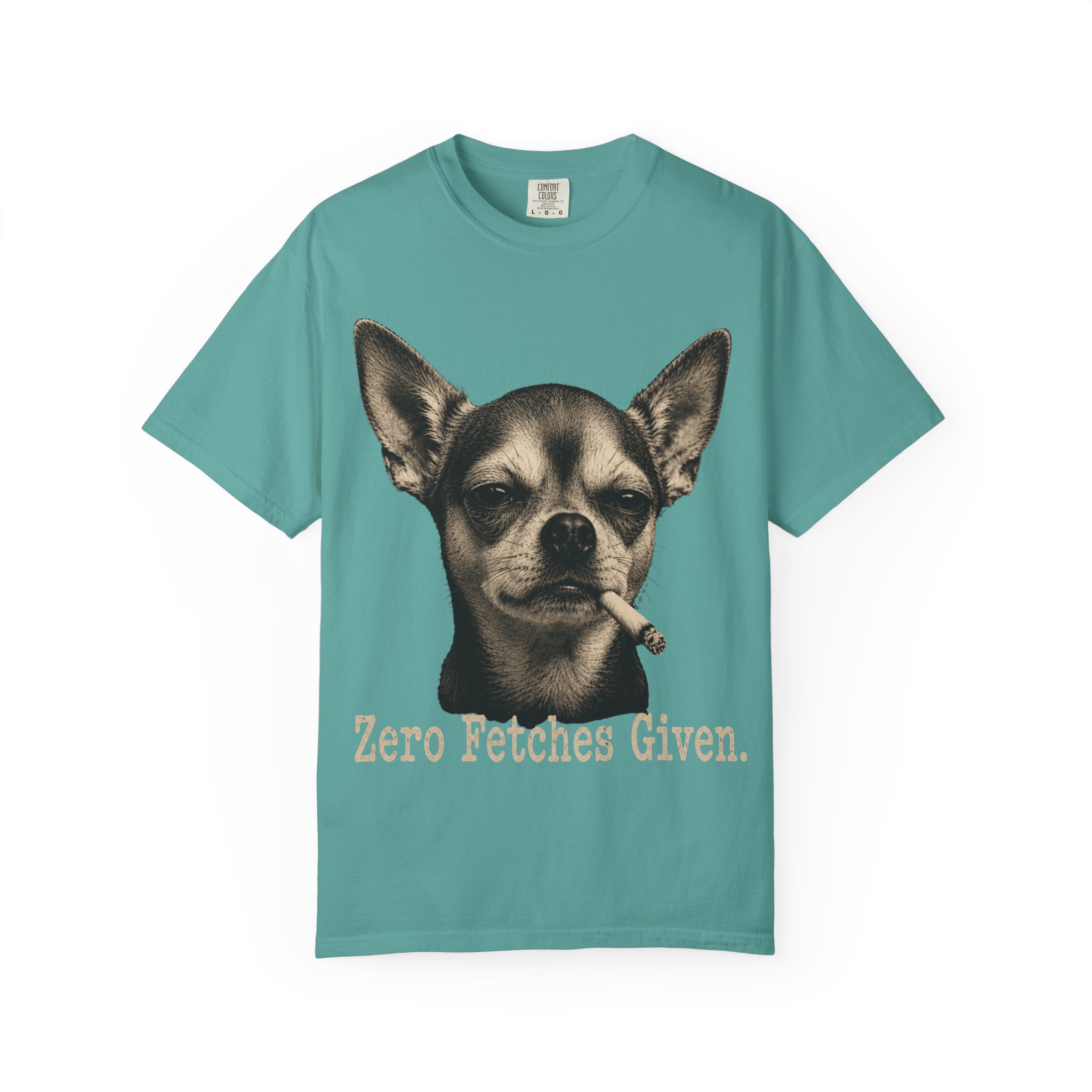 Zero Fetches Given Chihuahua T-Shirt | Frost-Covered Dog Portrait - Image 25
