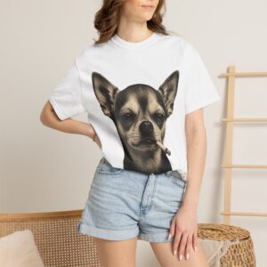 Zero Fetches Given Chihuahua T-Shirt | Frost-Covered Dog Portrait