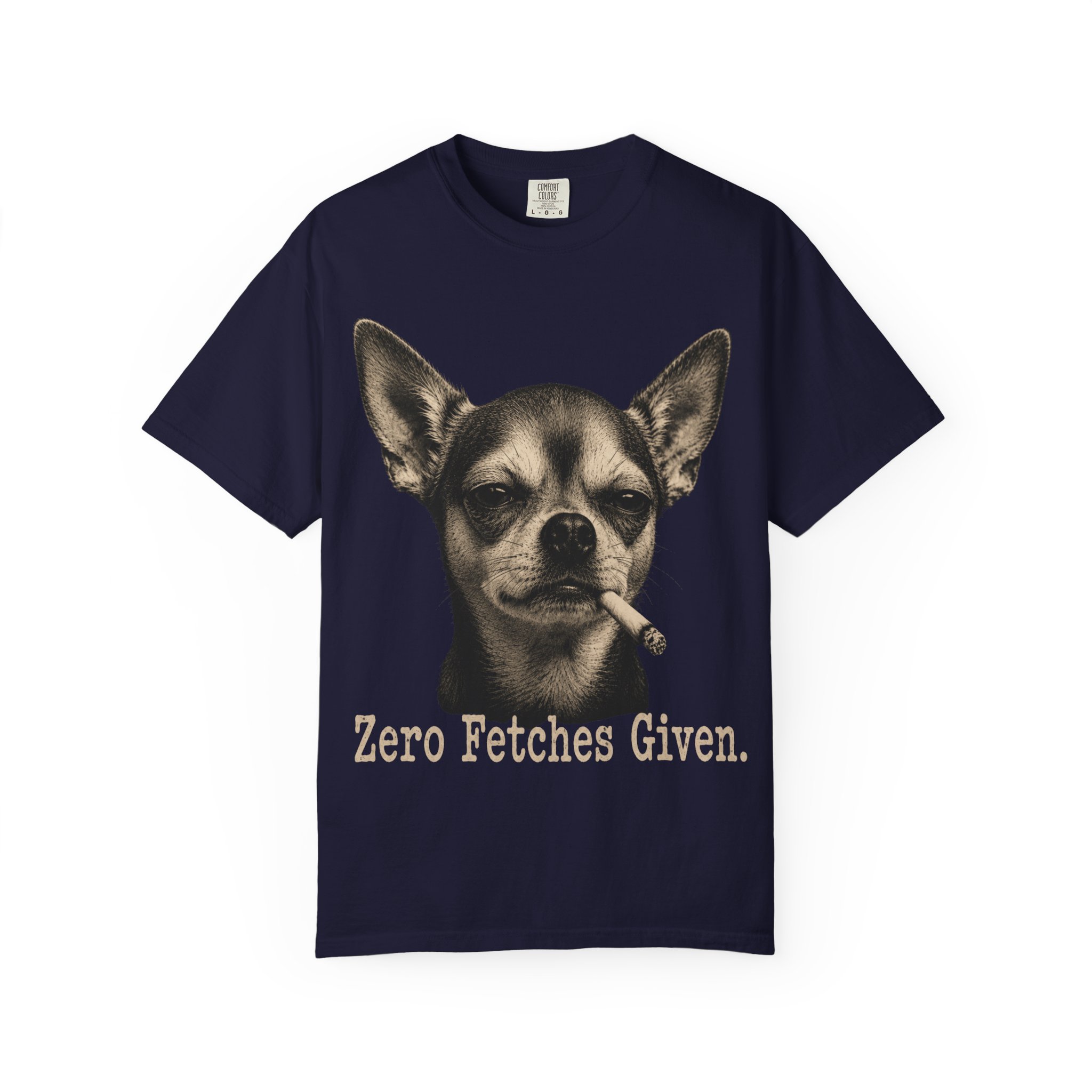 Zero Fetches Given Chihuahua T-Shirt | Frost-Covered Dog Portrait - Image 37