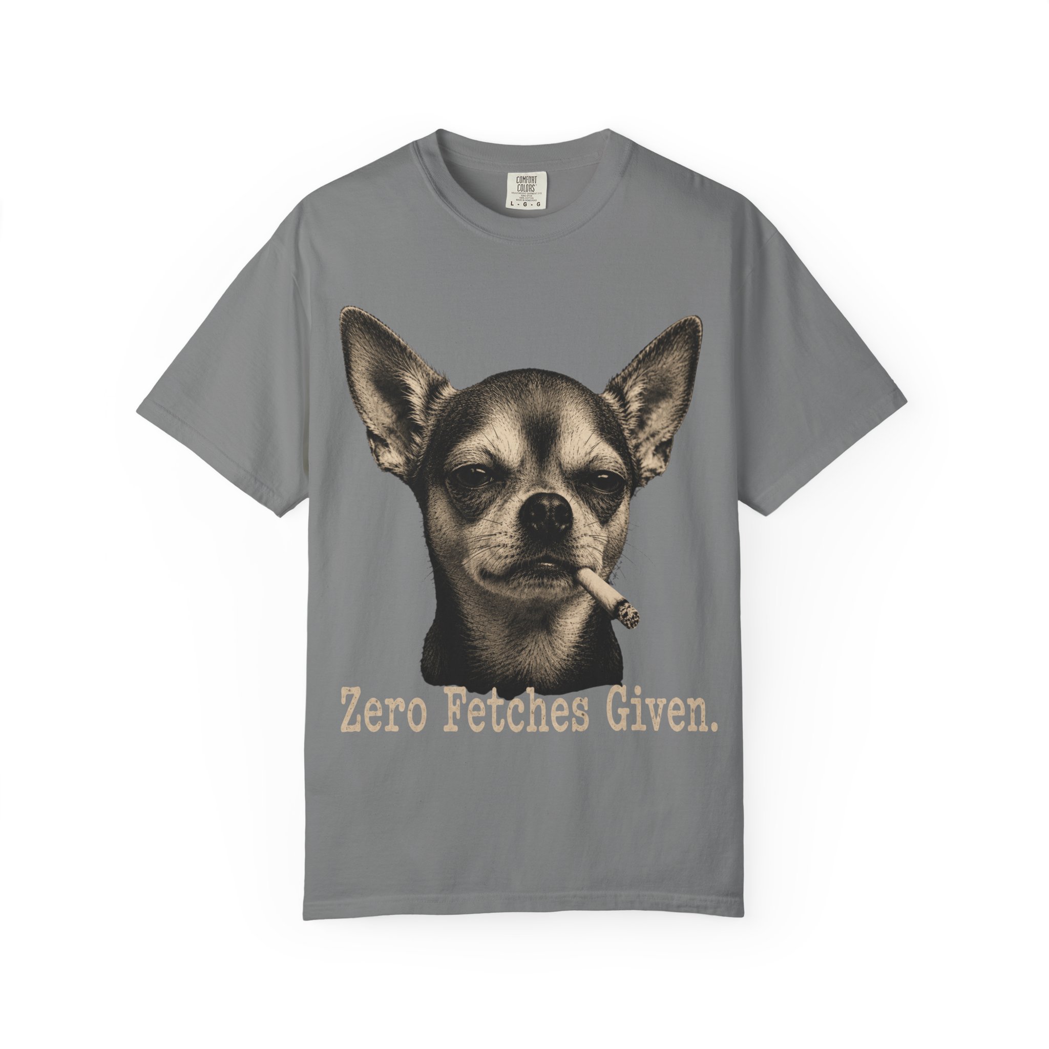 Zero Fetches Given Chihuahua T-Shirt | Frost-Covered Dog Portrait - Image 13
