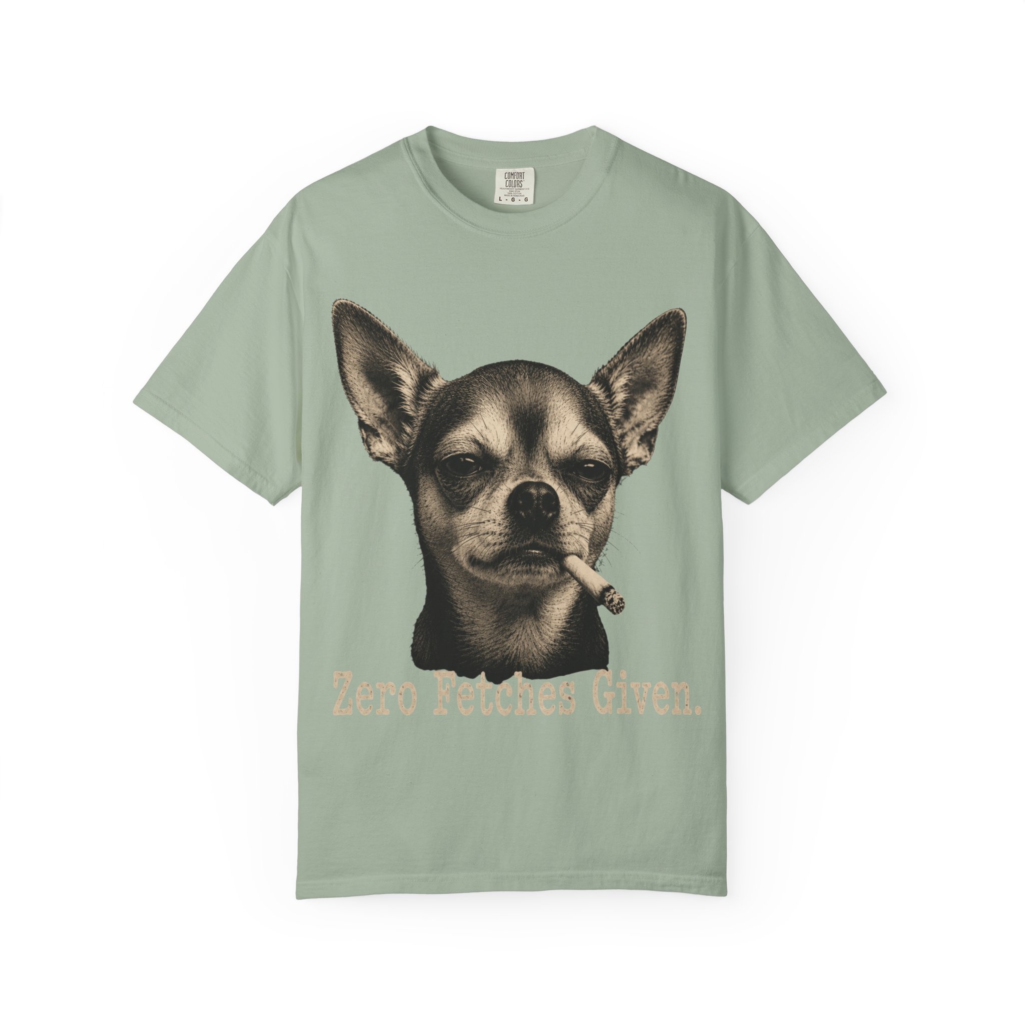 Zero Fetches Given Chihuahua T-Shirt | Frost-Covered Dog Portrait - Image 17