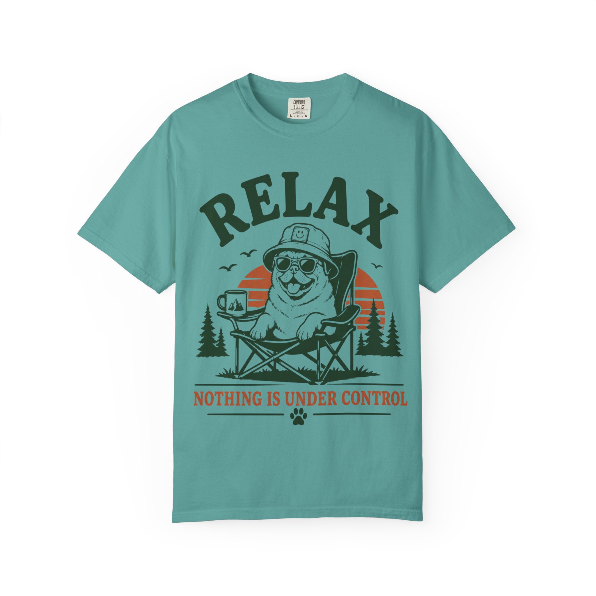 Relax Nothing Is Under Control Pug Camping T-Shirt – Funny Dog Lover Vintage Outdoor Graphic Tee - Image 13