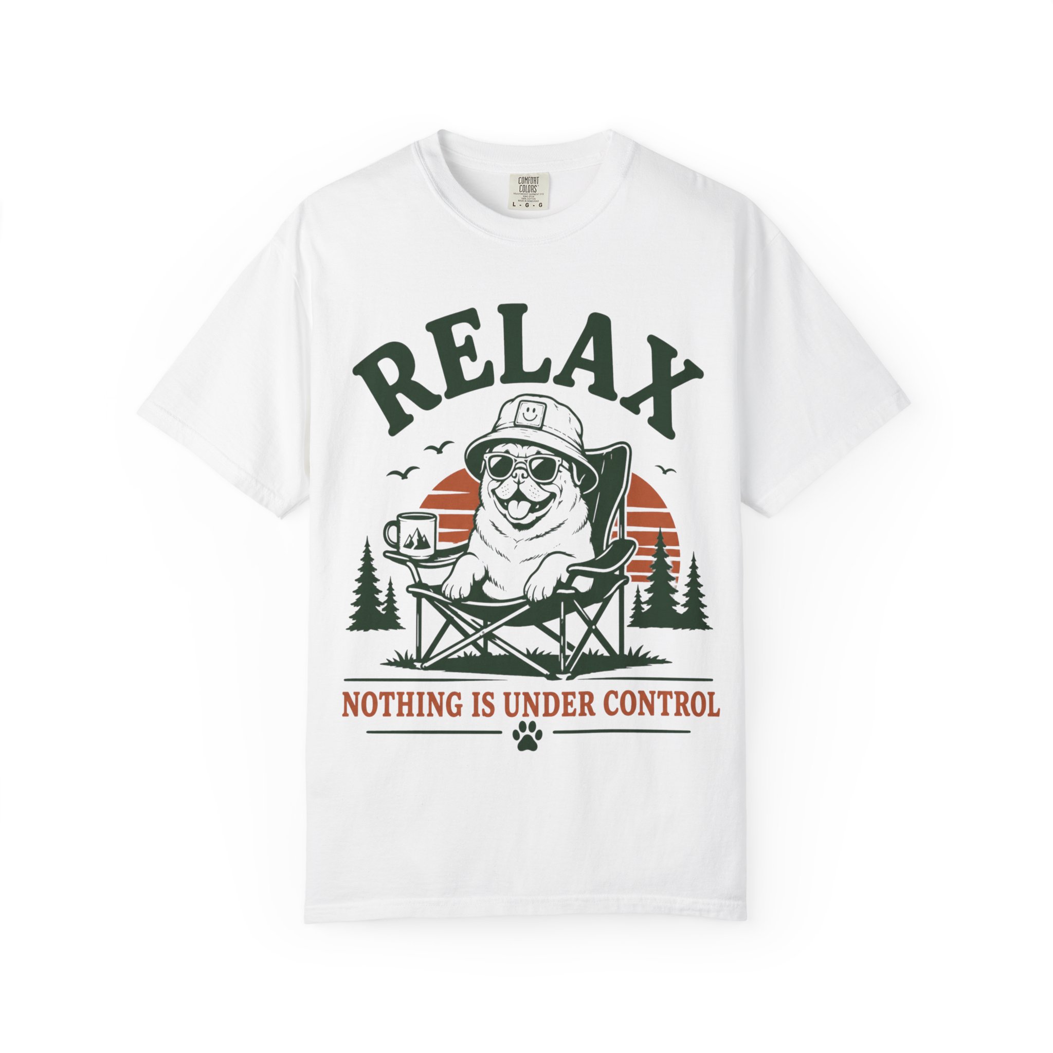 Relax Nothing Is Under Control Pug Camping T-Shirt – Funny Dog Lover Vintage Outdoor Graphic Tee - Image 12