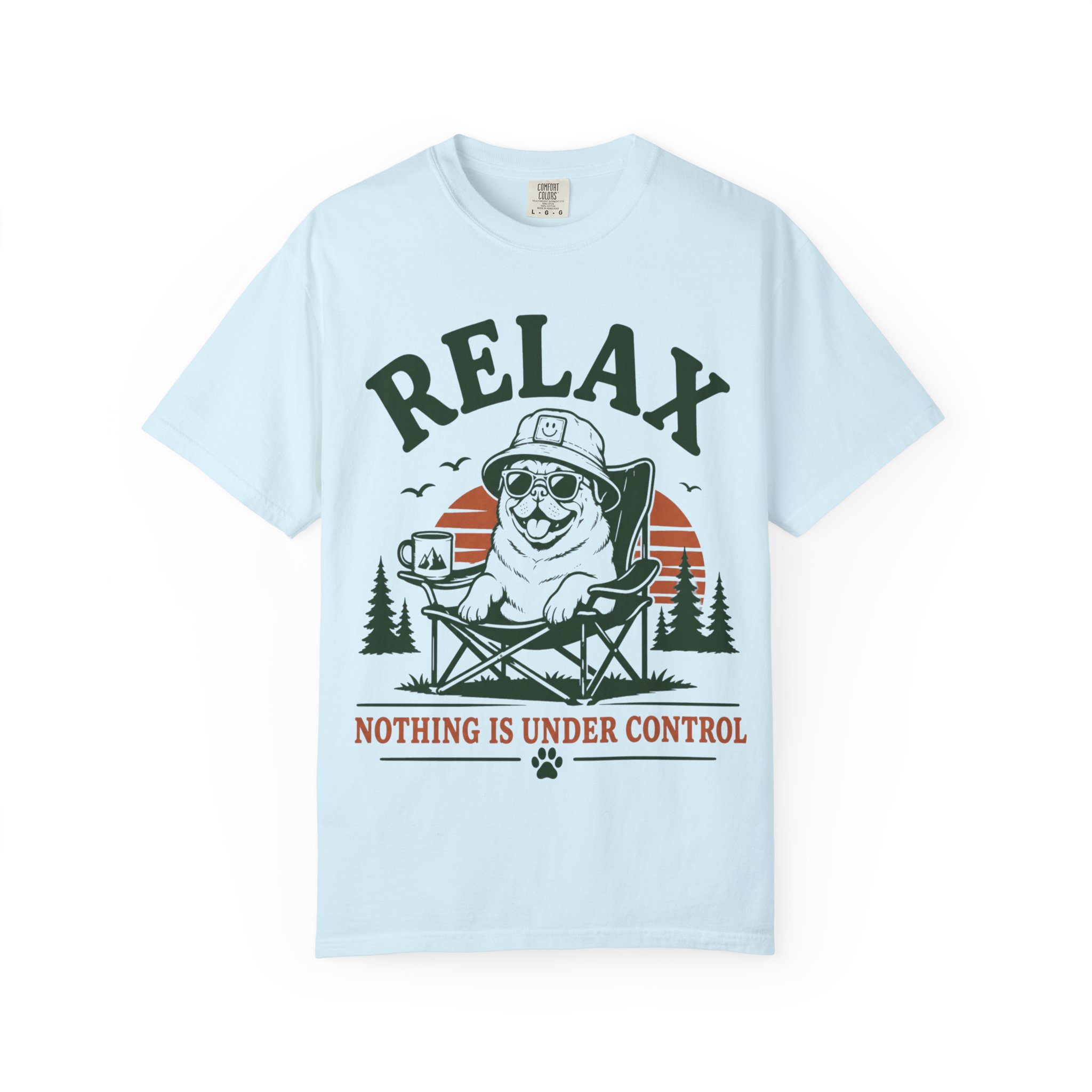 Relax Nothing Is Under Control Pug Camping T-Shirt – Funny Dog Lover Vintage Outdoor Graphic Tee - Image 5
