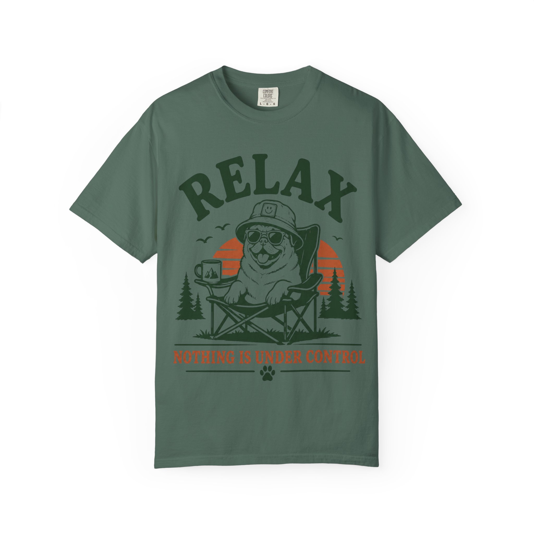 Relax Nothing Is Under Control Pug Camping T-Shirt – Funny Dog Lover Vintage Outdoor Graphic Tee - Image 15