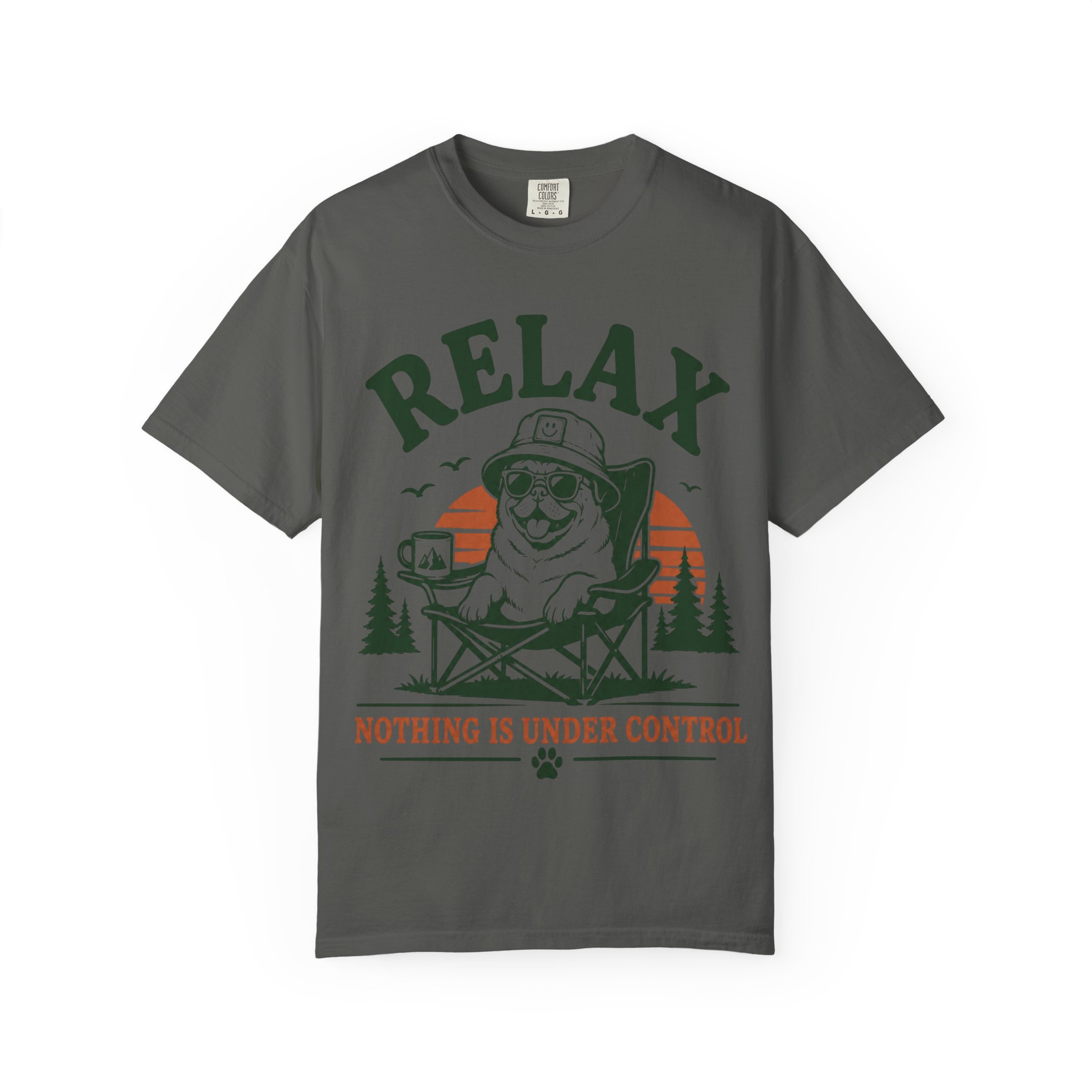 Relax Nothing Is Under Control Pug Camping T-Shirt – Funny Dog Lover Vintage Outdoor Graphic Tee - Image 16