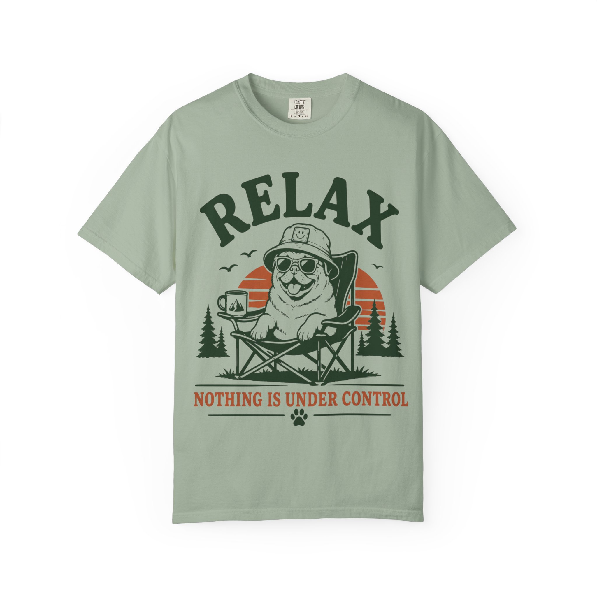 Relax Nothing Is Under Control Pug Camping T-Shirt – Funny Dog Lover Vintage Outdoor Graphic Tee - Image 18