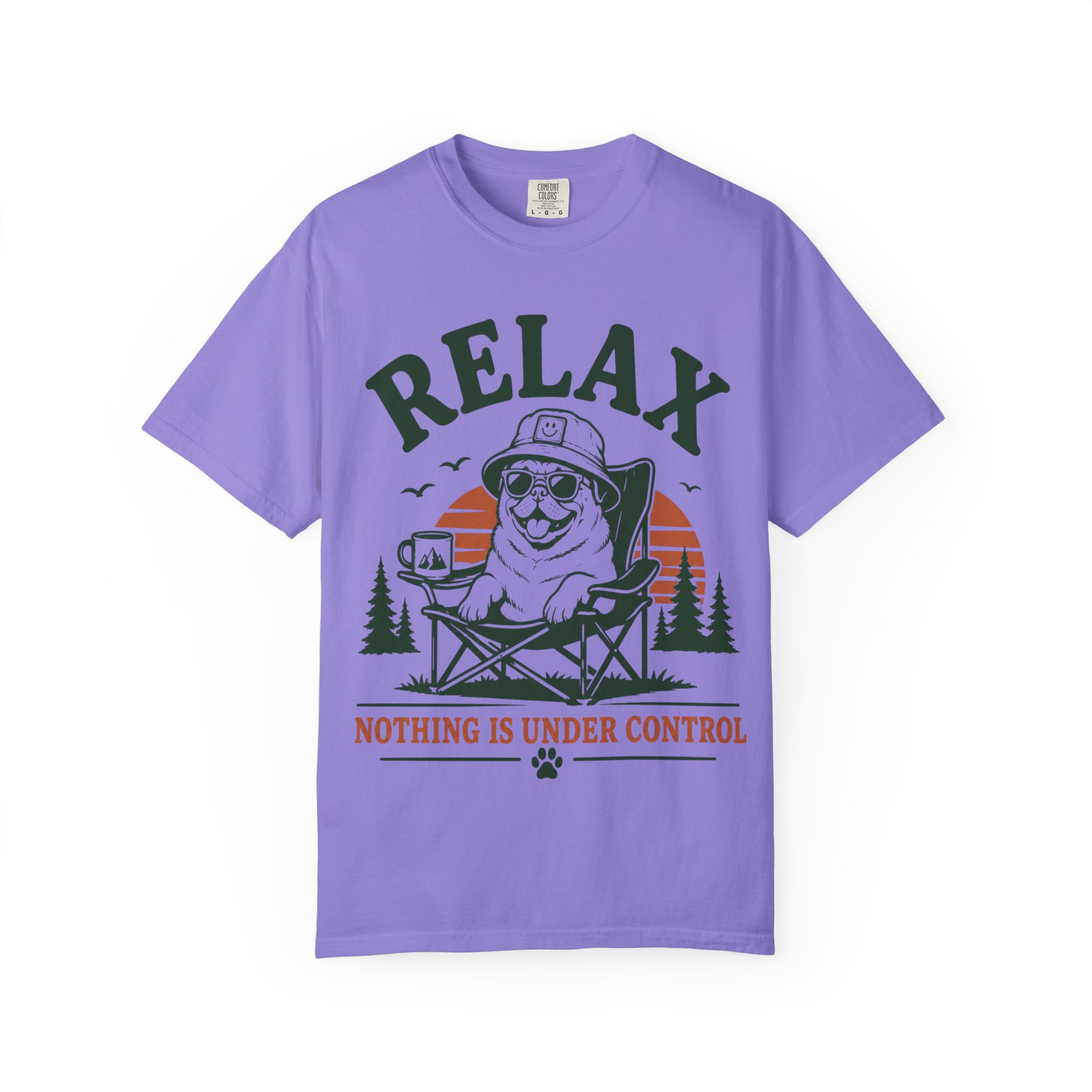 Relax Nothing Is Under Control Pug Camping T-Shirt – Funny Dog Lover Vintage Outdoor Graphic Tee - Image 7
