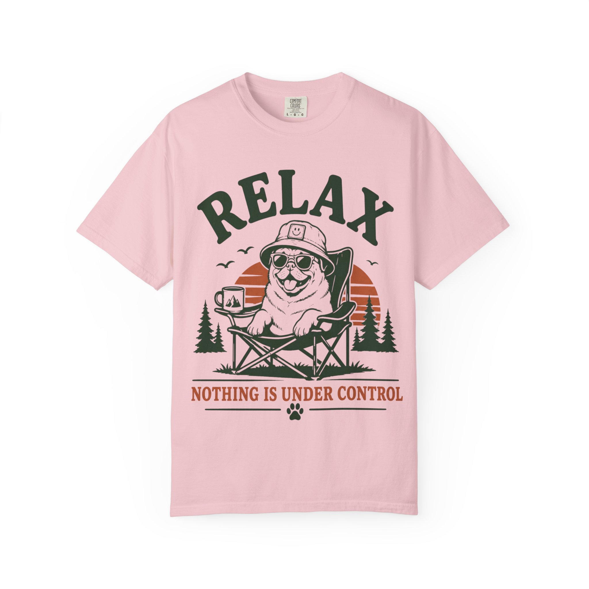 Relax Nothing Is Under Control Pug Camping T-Shirt – Funny Dog Lover Vintage Outdoor Graphic Tee - Image 8