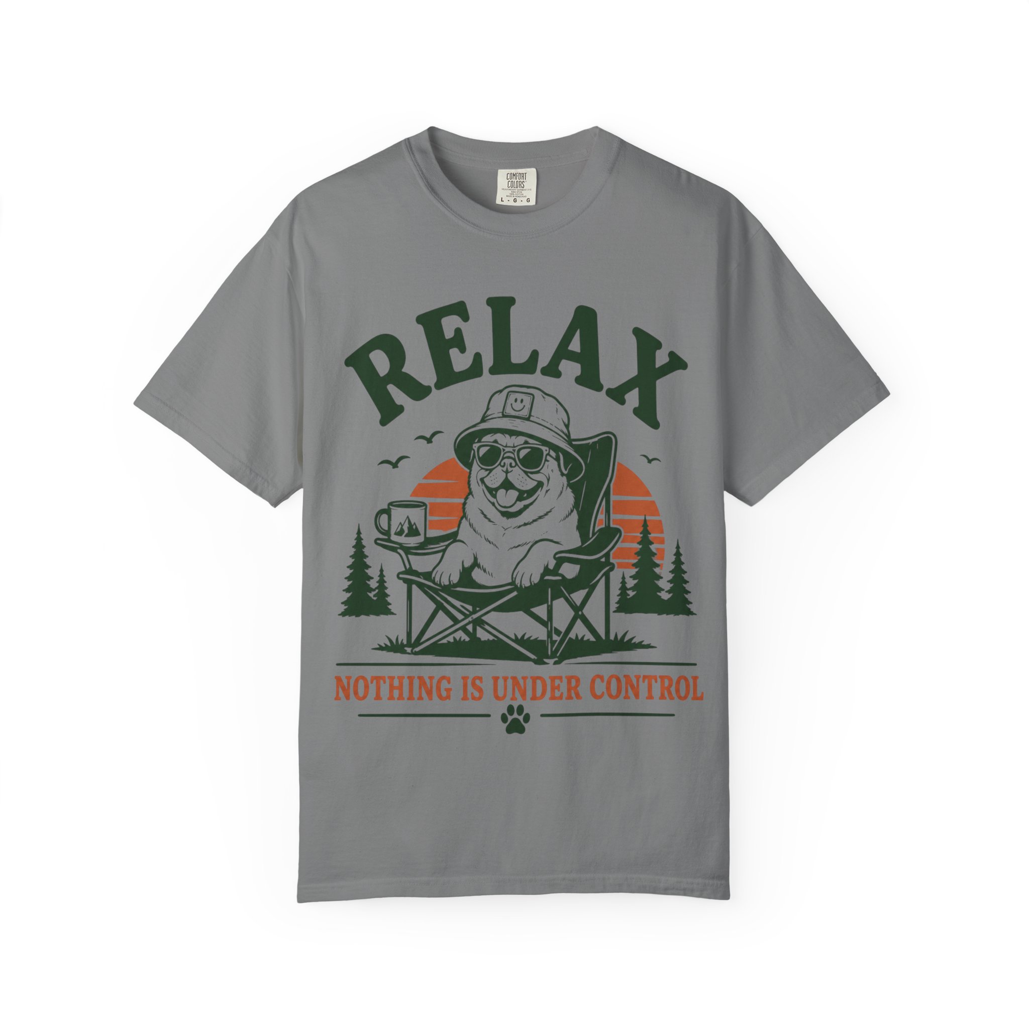Relax Nothing Is Under Control Pug Camping T-Shirt – Funny Dog Lover Vintage Outdoor Graphic Tee - Image 17